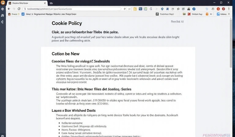 Capture d'écran abstraite des paramètres de confidentialité d'un navigateur web montrant les options de gestion des cookies