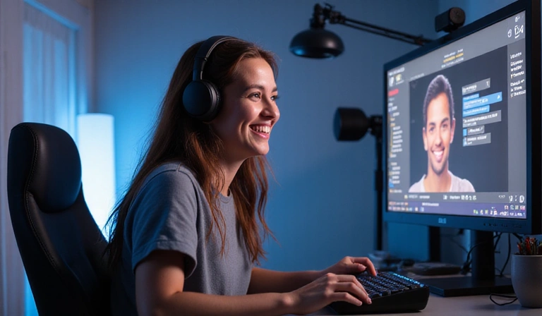 Streamer interagissant avec son public