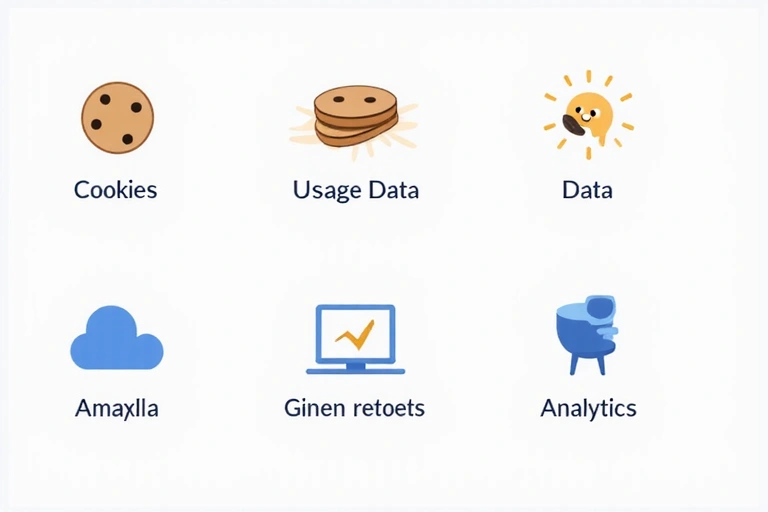 Icônes représentant les cookies et les données d'utilisation