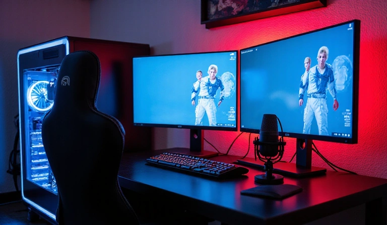 Setup gamer optimisé avec double écran